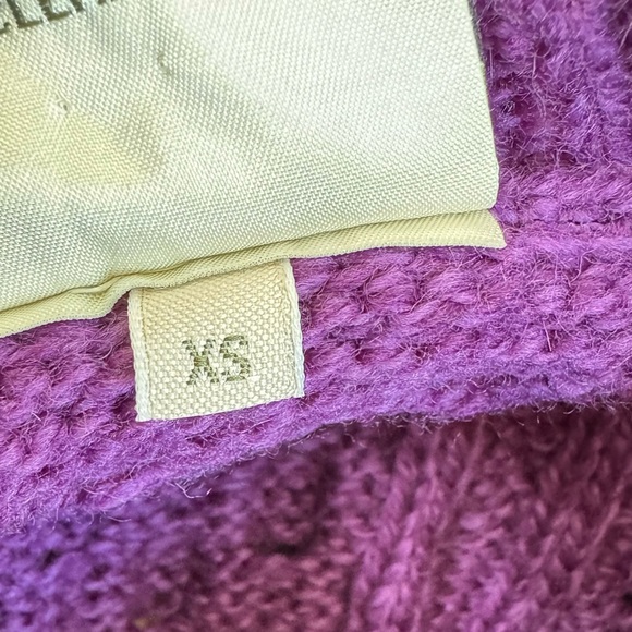 Kilronan Irish 100% Wool Cable Knit Cardigan Purple Size XS - Picture 11 of 11